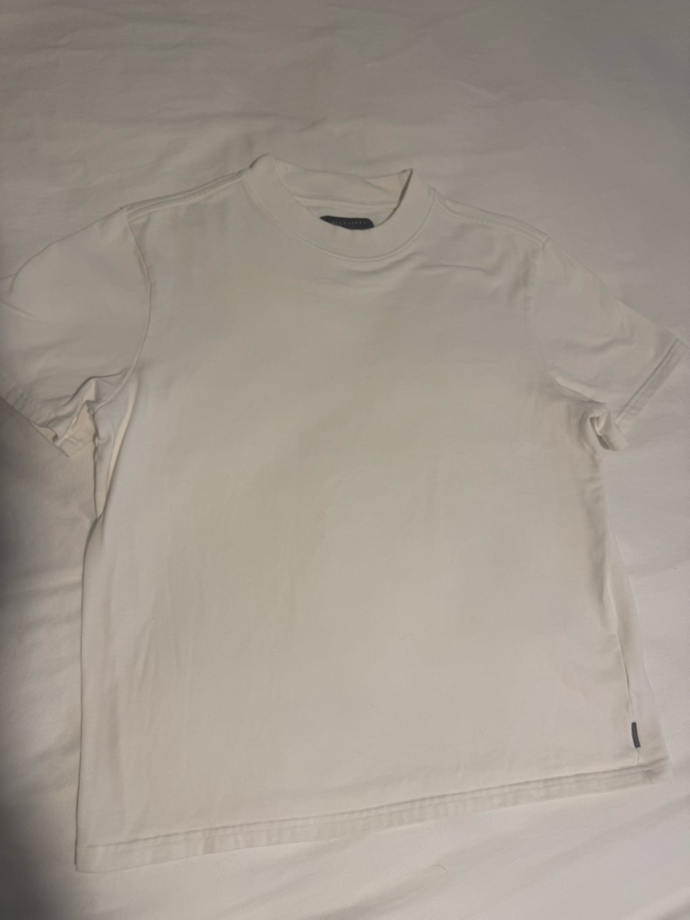All Saints White Short Sleeve Crewneck Tee